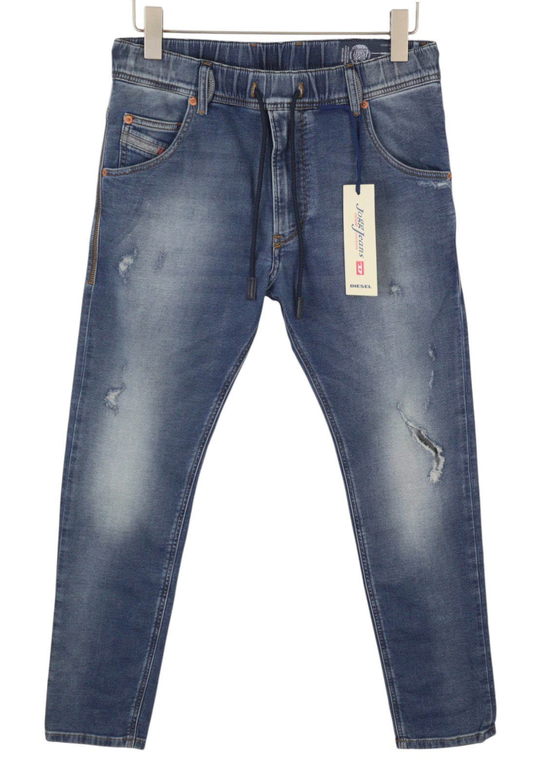 Diesel Krooley-ne 084tz Men Jeansblue Whiskers Faded Distress Slim Jogg