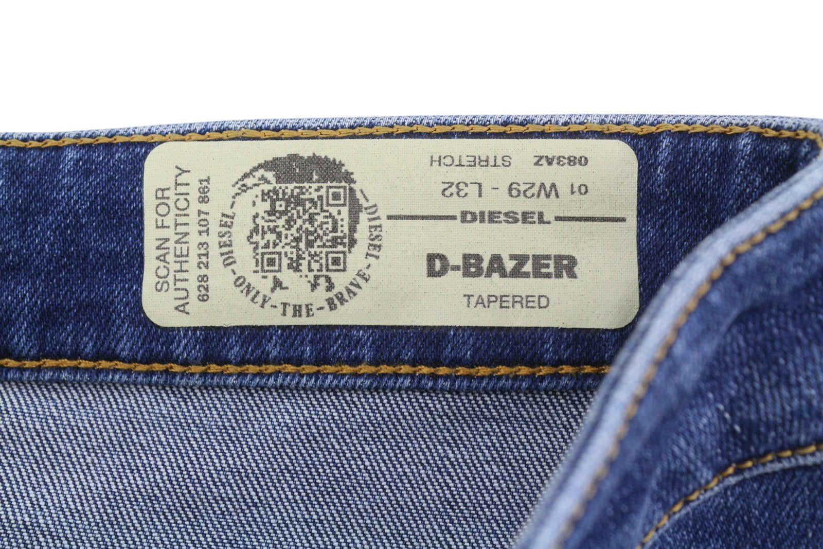 Diesel D-bazer 083az Heren Jeansblauw Faded Distress Tapered Stretch