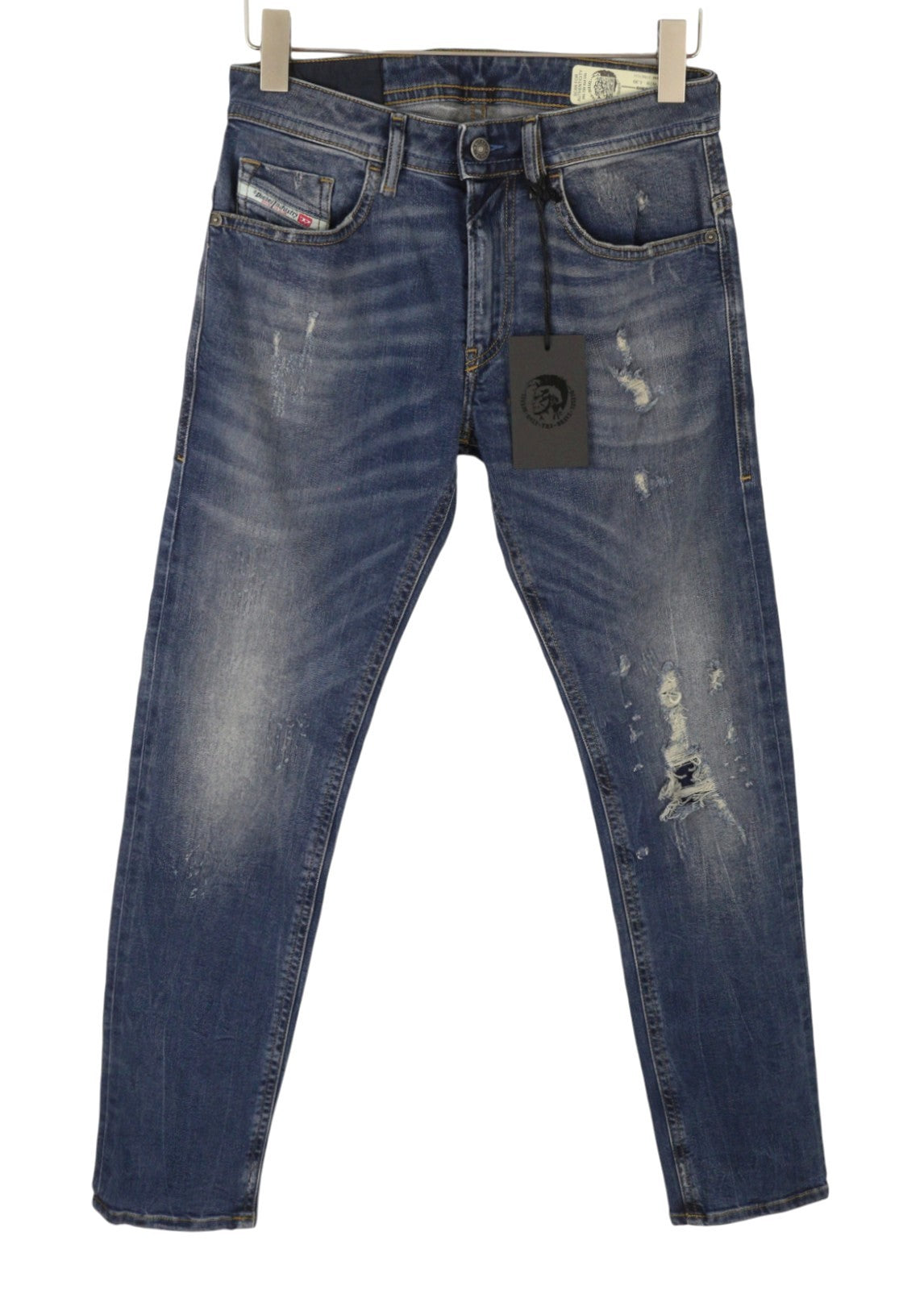 Diesel Thommer 083ac Men Jeansblue Distress Slim Skinny Fit Stretch