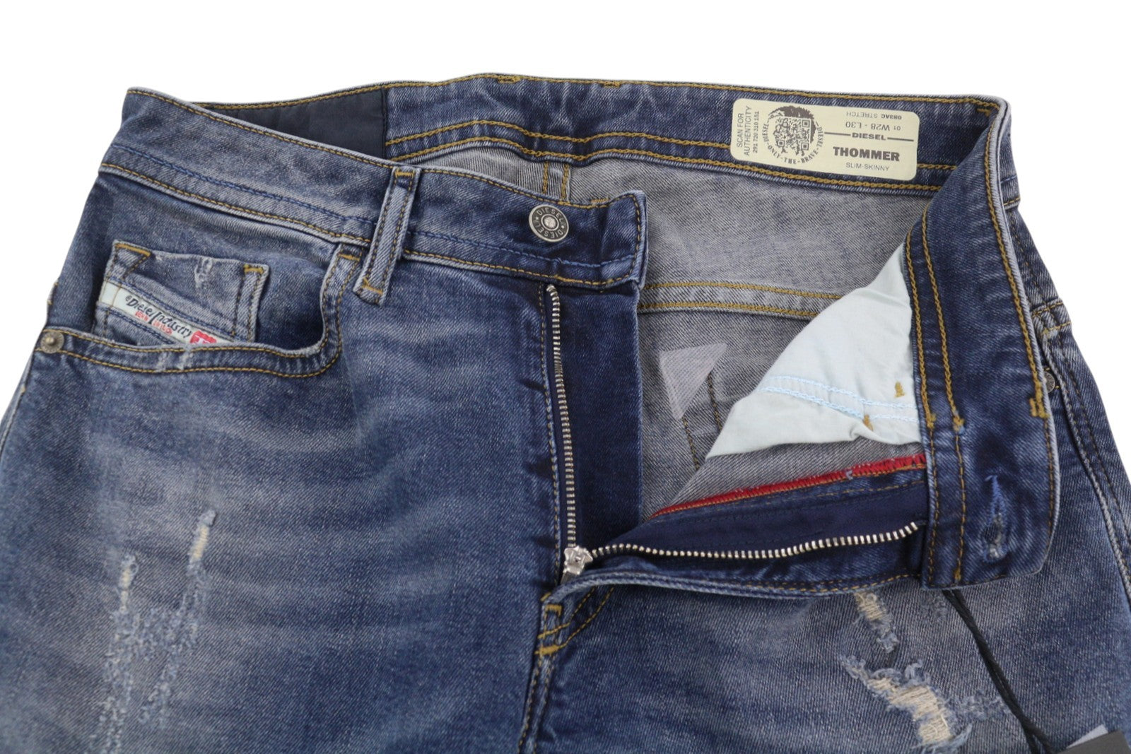 Diesel Thommer 083ac férfi Jeansblue Distress Slim Skinny Fit Stretch