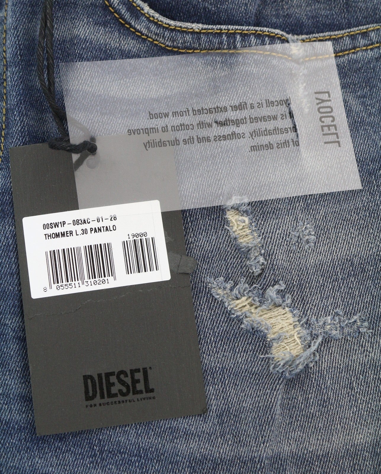 Diesel Thommer 083ac férfi Jeansblue Distress Slim Skinny Fit Stretch