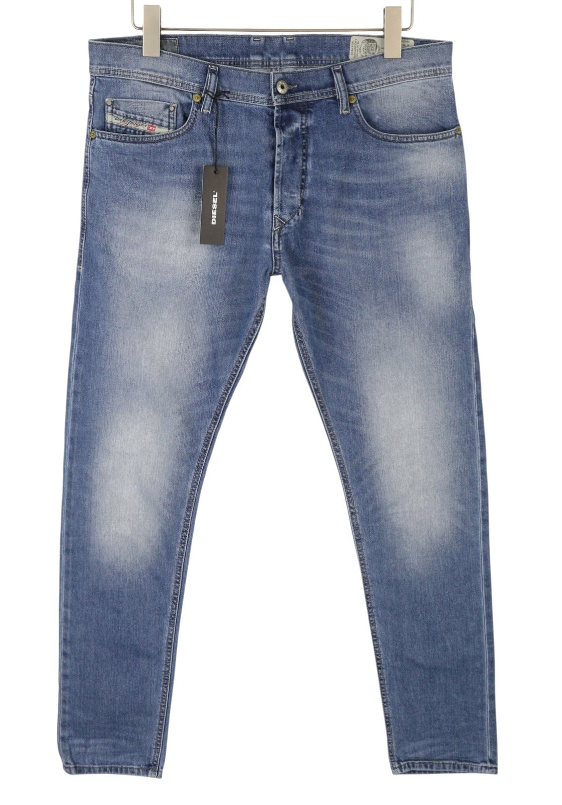 Diesel Tepphar 0842h Men Jeansblue Faded Whiskers Slim Carrot Stretch