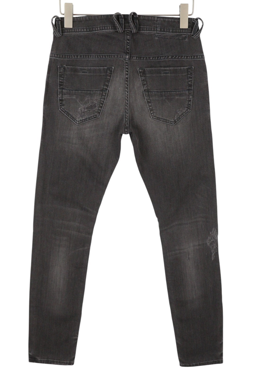 Diesel Thommer 069bh Men Jeansblack Whiskers Faded Distress Slim Skinny