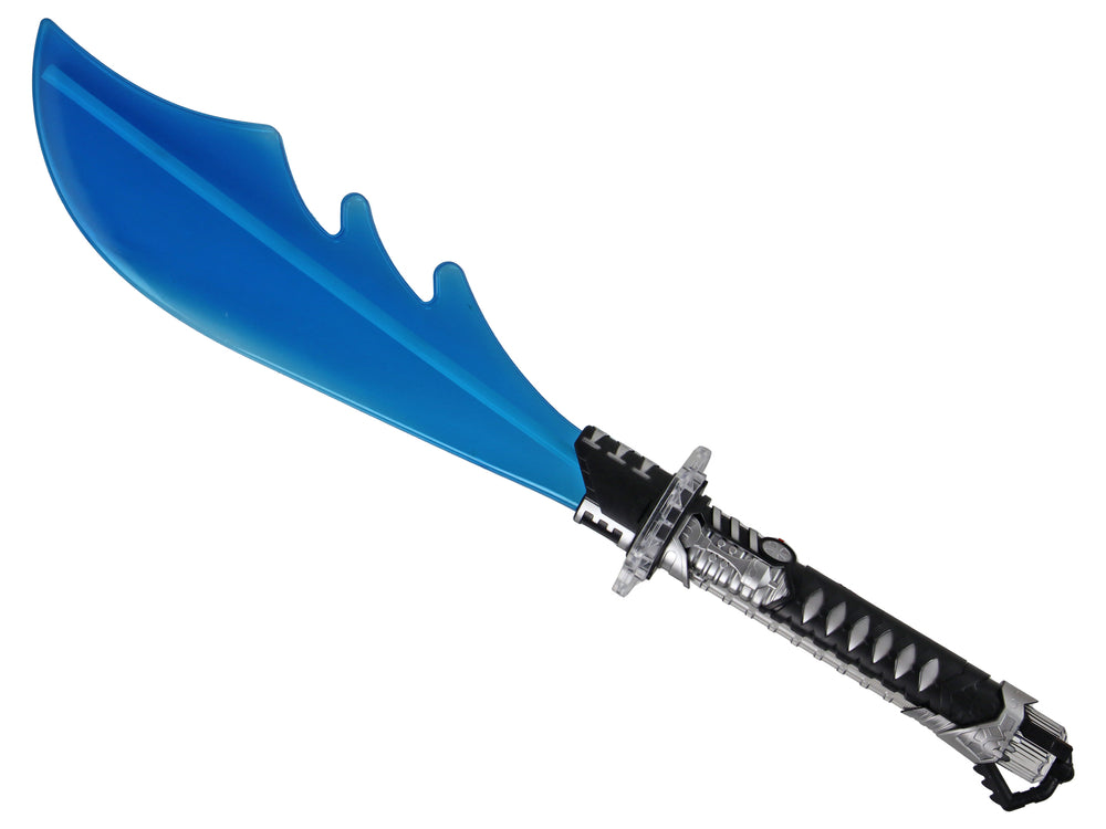 Arme de combat bleue machette rougeoyante