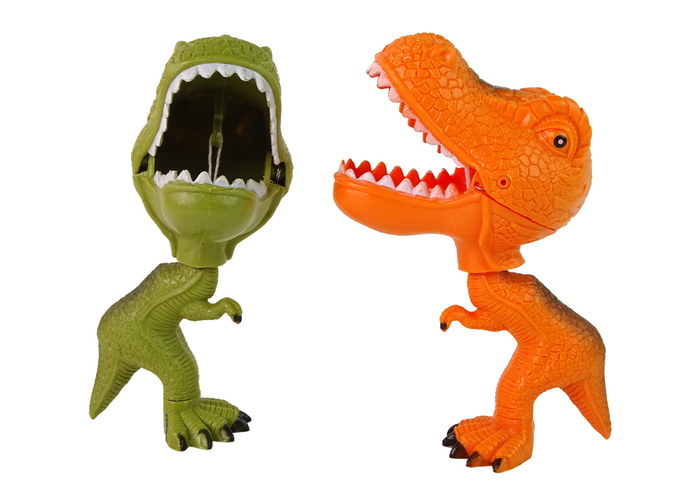 Figur beißender Tyrannosaurus-Dinosaurier mit beweglichem Schwanz und Kiefer, 2 Arten