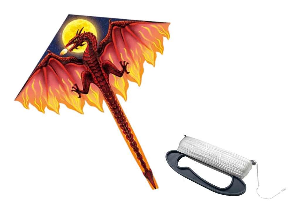 Large Dragon Kite Red Long Tail 170cm X 130cm