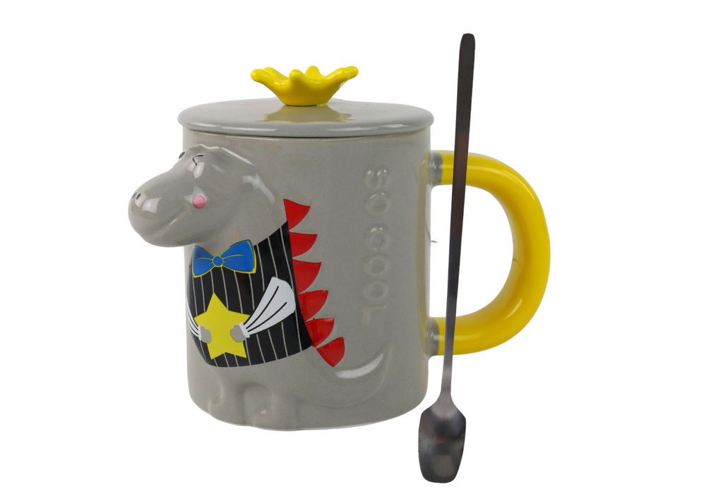 Gray Dinosaur Infuser Mug 400 Ml
