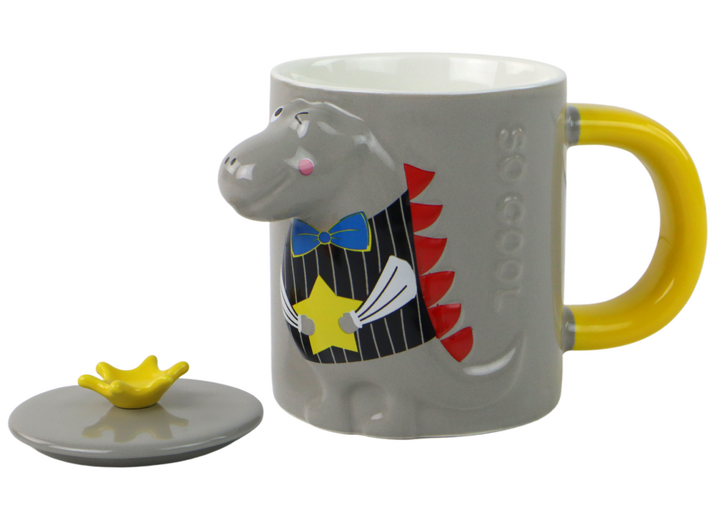 Gray Dinosaur Infuser Mug 400 Ml