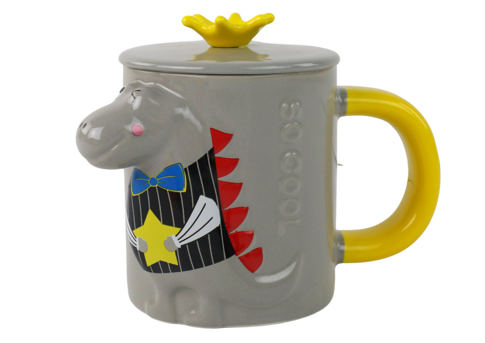 Gray Dinosaur Infuser Mug 400 Ml
