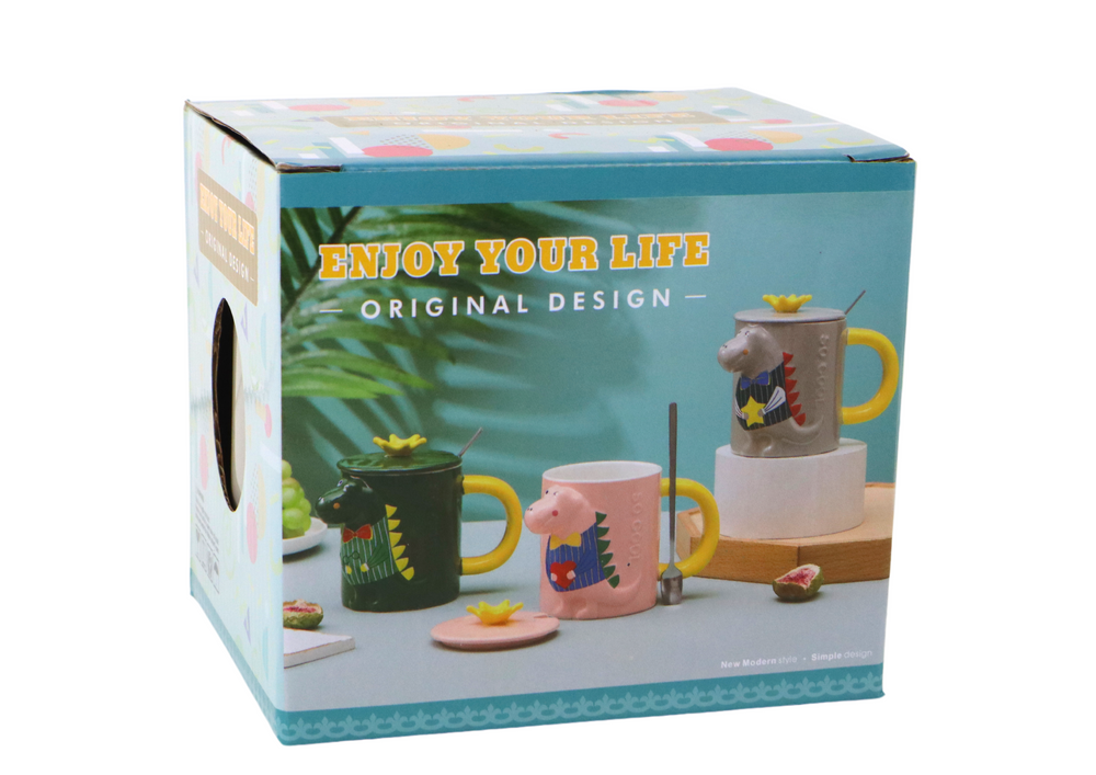 Gray Dinosaur Infuser Mug 400 Ml