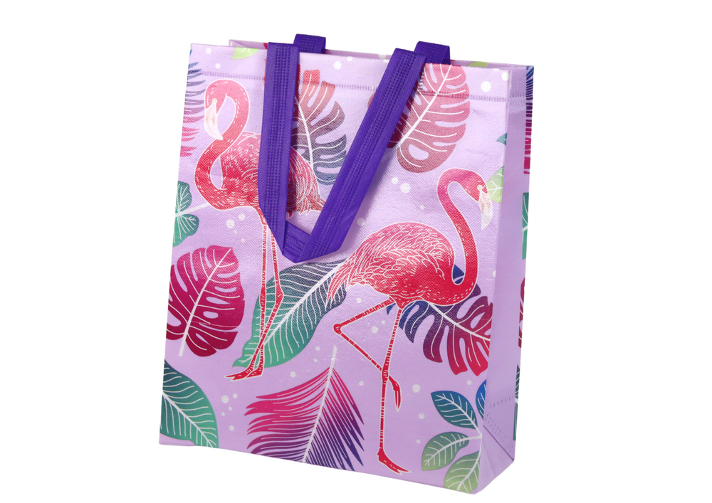 Flamingos Gift Bag Purple 30.5cm X 24.5cm X 10cm