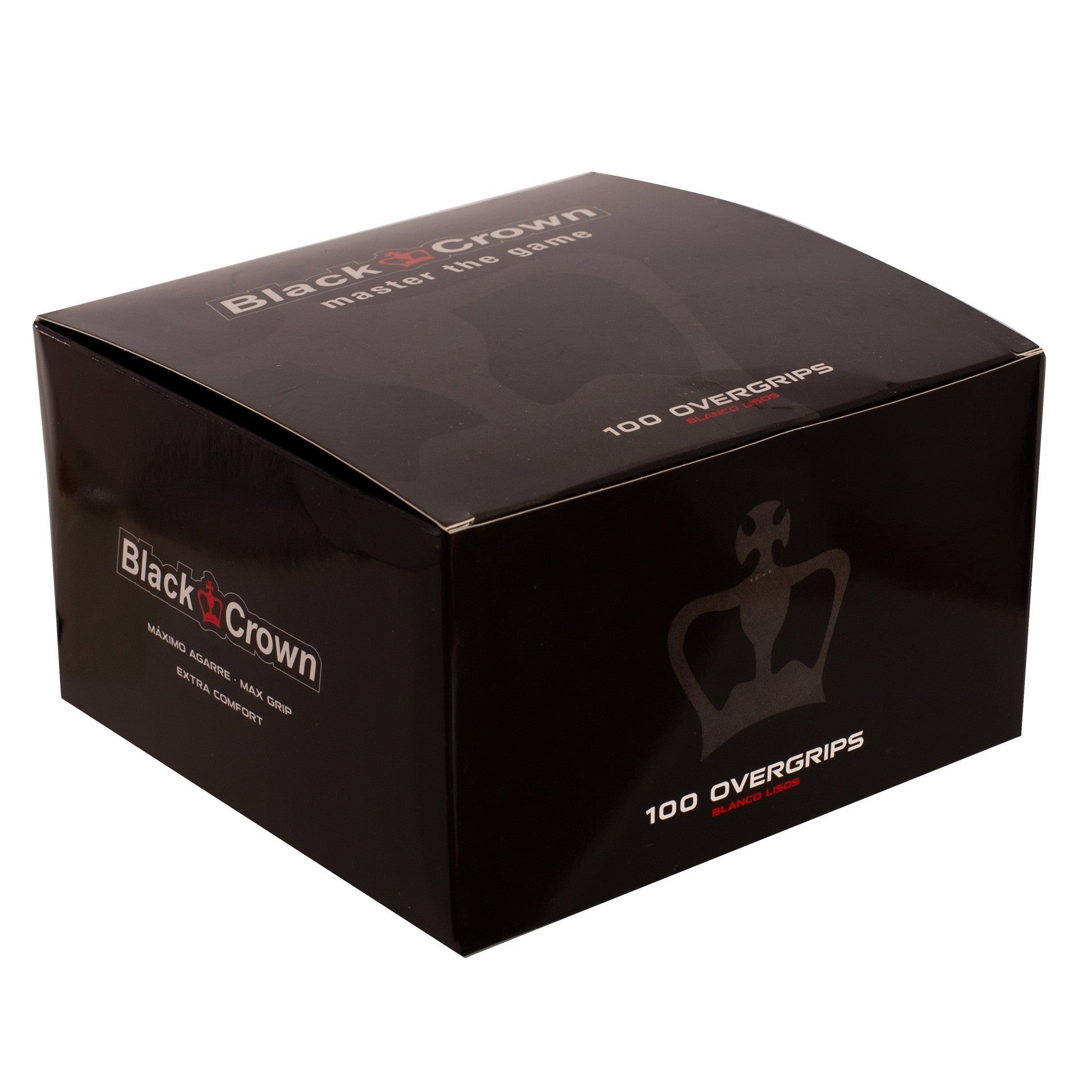 Box Of 100 Black Crown Smooth White Overgrips