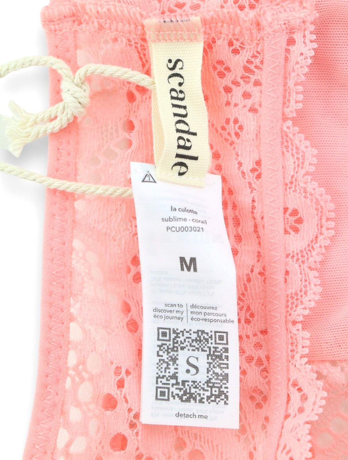 Scandale La Culotte Sublime-corail női bugyirózsaszín csipkés betét