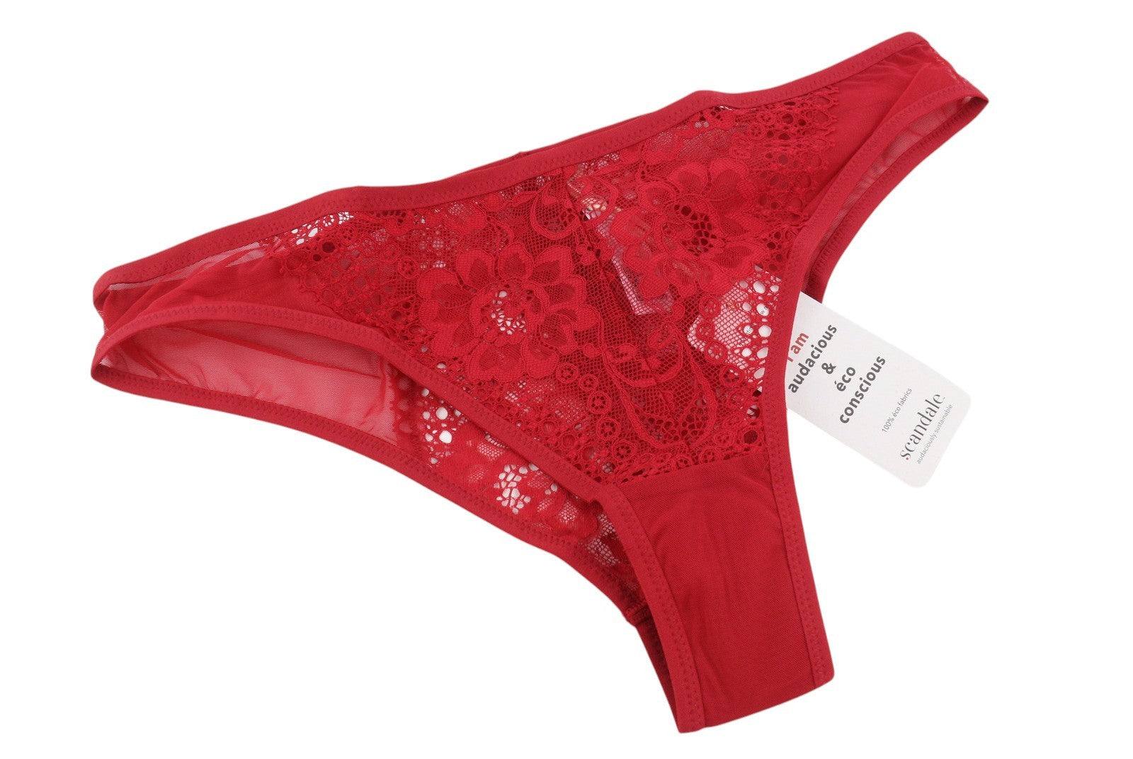 Scandale Le Bresilien Sinnlich-rotes Damenhöschen mit brasilianischem Spitzeneinsatz
