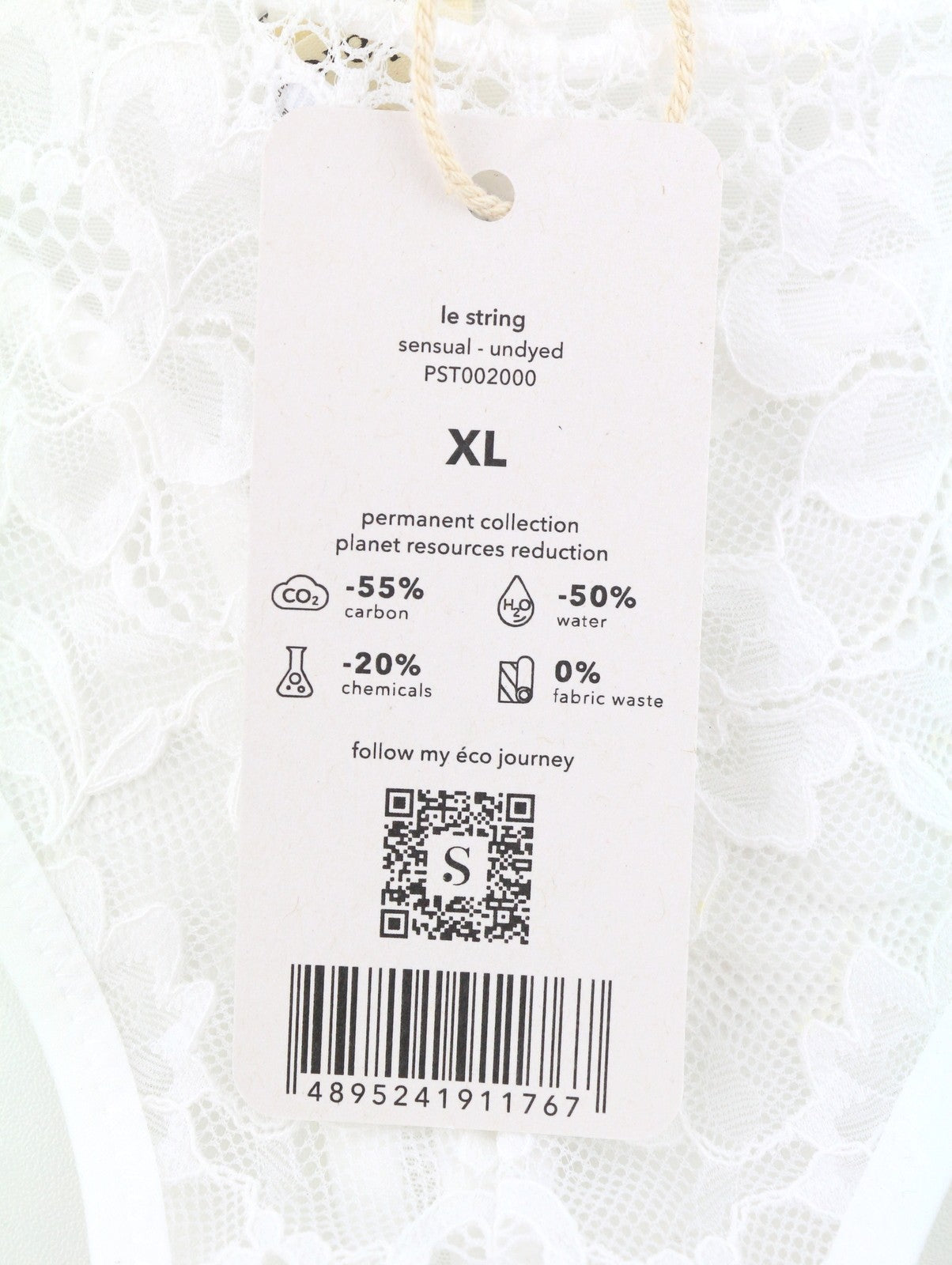 Scandale Le String Sensual-bragas de mujer sin teñir, delicado encaje blanco