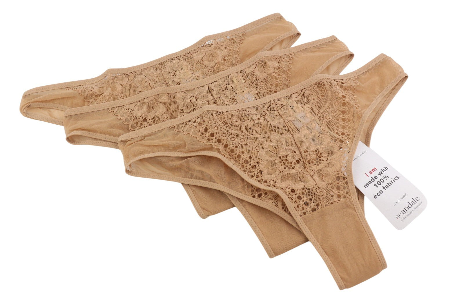 Scandale Le Bresilien Sensual-nude T17 Femme Lot de 3 culottes dentelles brésiliennes