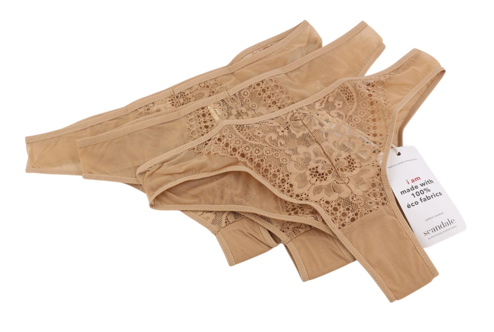 Scandale Le Bresilien Sensual-nude T17 Femme Lot de 3 culottes dentelles brésiliennes