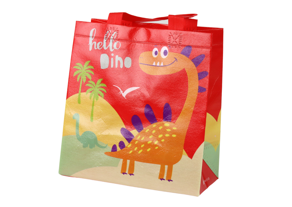 Dinosaur Gift Bag Red 23cm X 21.5cm X 11cm