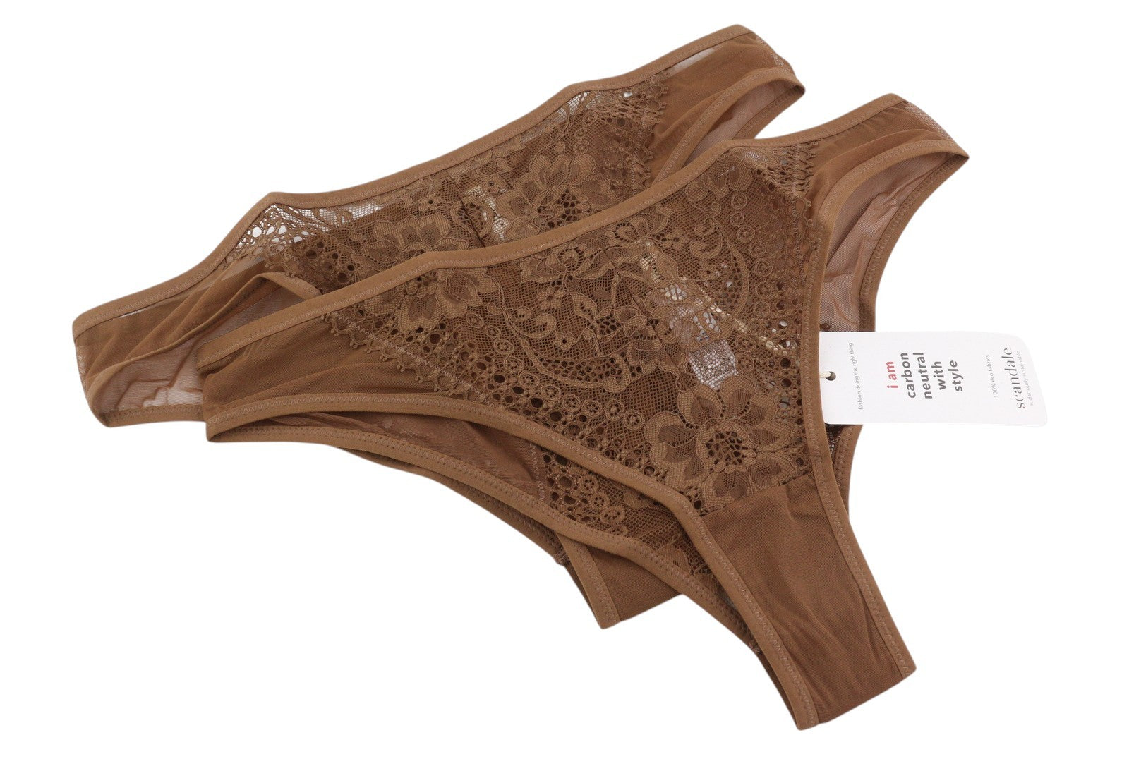 Scandale Le Bresilien Sensual-nude B18 Damen Höschenbraune Schnürsenkel 2er-Pack