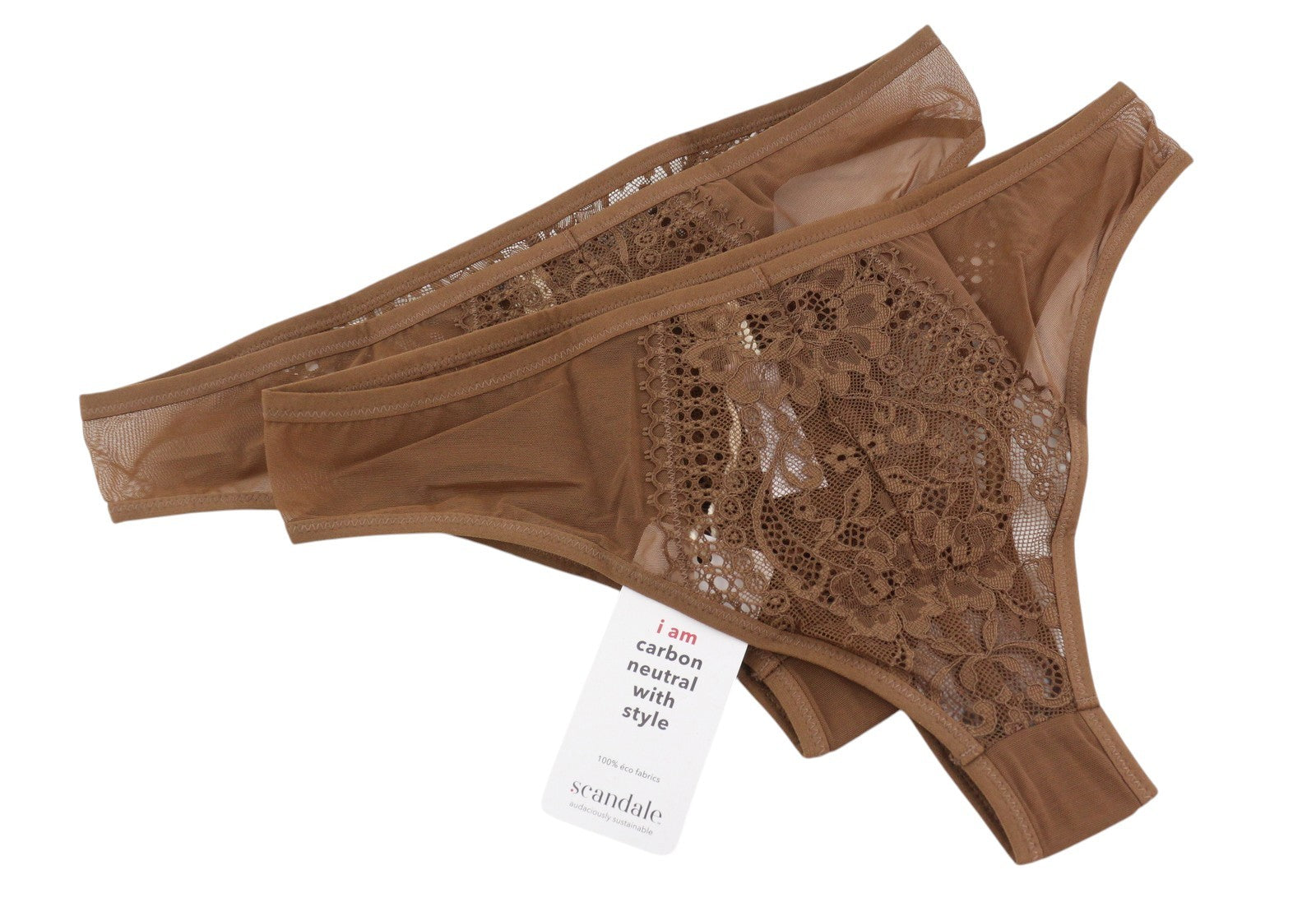 Scandale Le Bresilien Sensual-nude B18 Damen Höschenbraune Schnürsenkel 2er-Pack