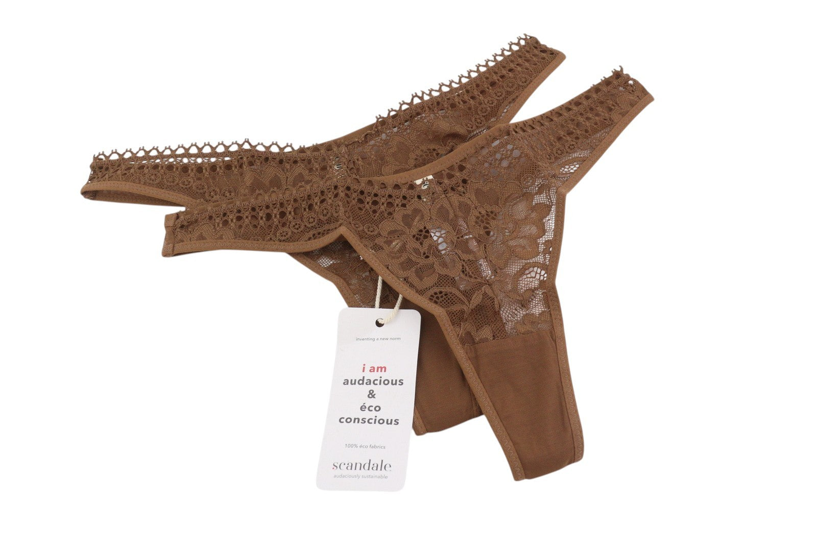 Scandale Le String Sensual-nude B18 Damen Höschenbraun Transparenter Rücken 2er-Pack