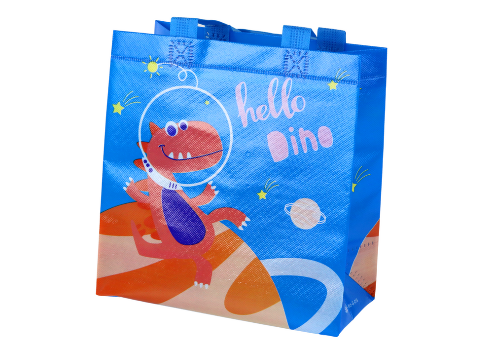 Dinosaur Gift Bag Blue 23cm X 21.5cm X 11cm