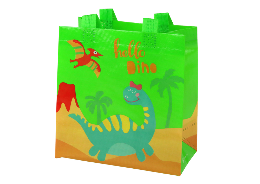 Dinosaur Gift Bag Green 23cm X 21.5cm X 11cm