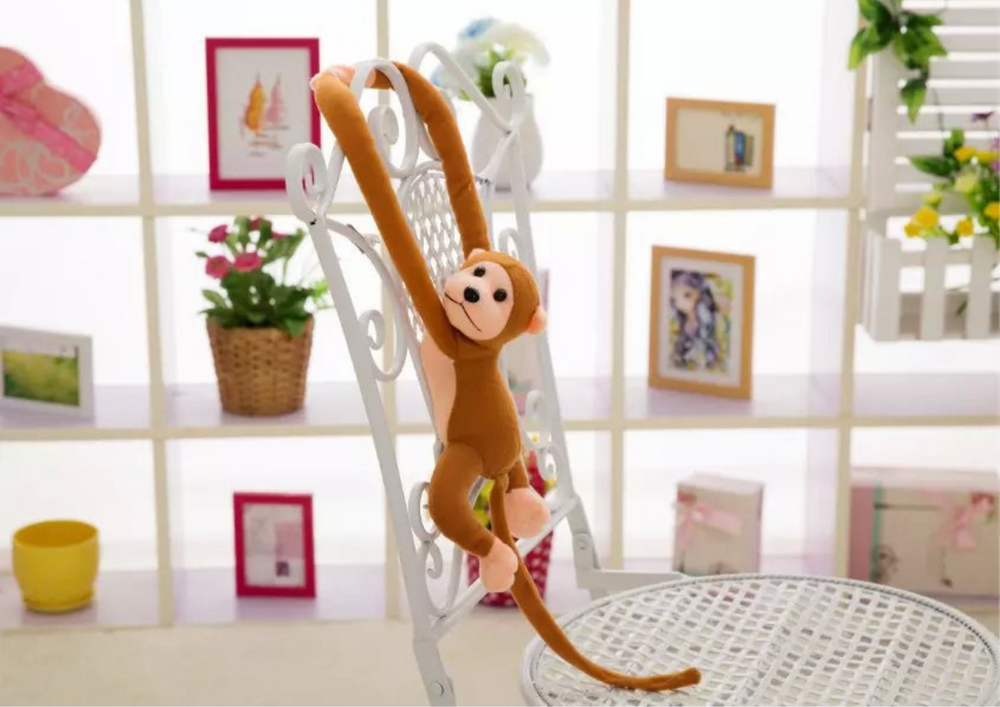 Plush Monkey Mascot With Sound Dark Brown 60 Cm
