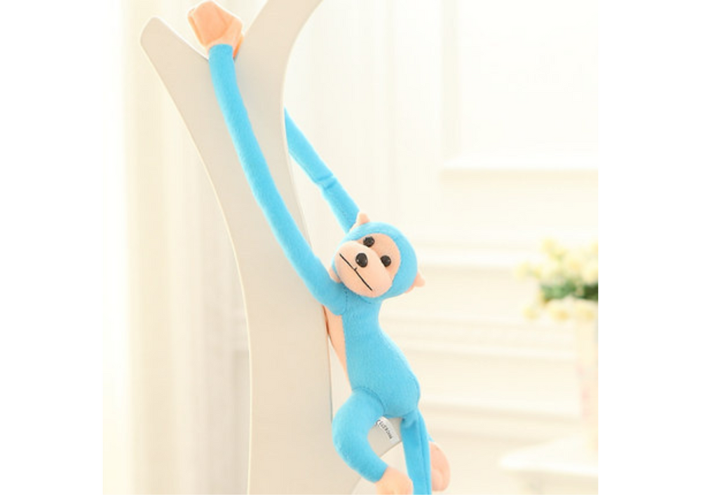 Plush Monkey Mascot With Sound Blue 80 Cm