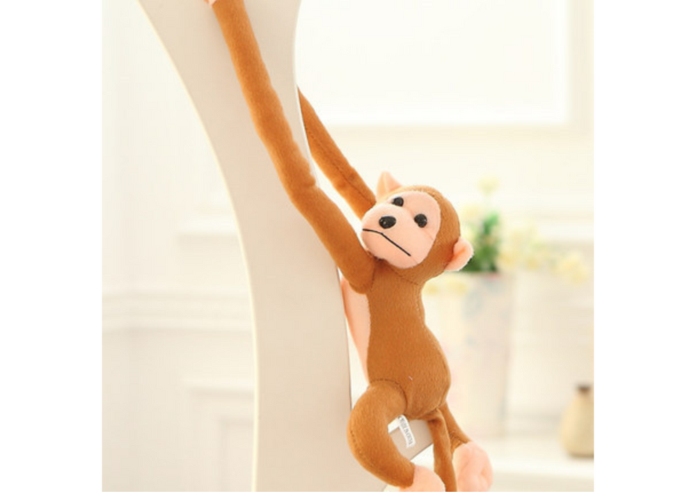 Plush Monkey Mascot With Sound Light Brown 80 Cm