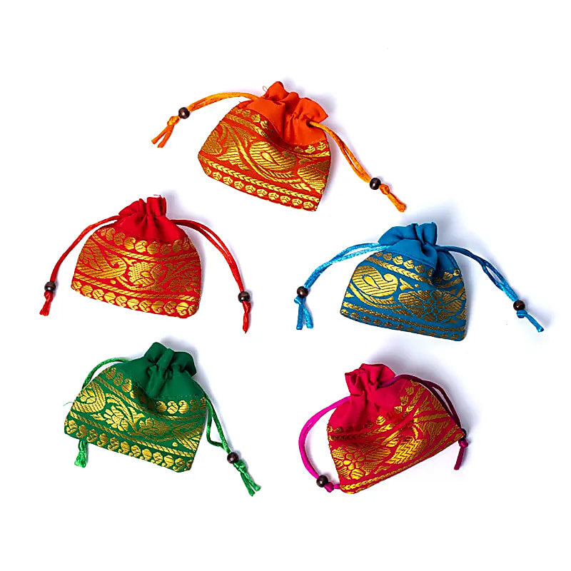 Sac Pendule Brocart Collection Carrée 1 --paquet De 5 Pièces - 8,5x8,5 Cm