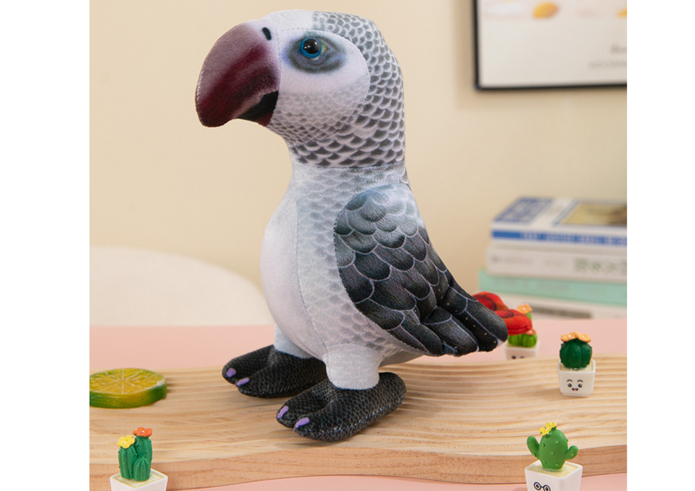 Plush Gray Parrot Mascot 20 Cm