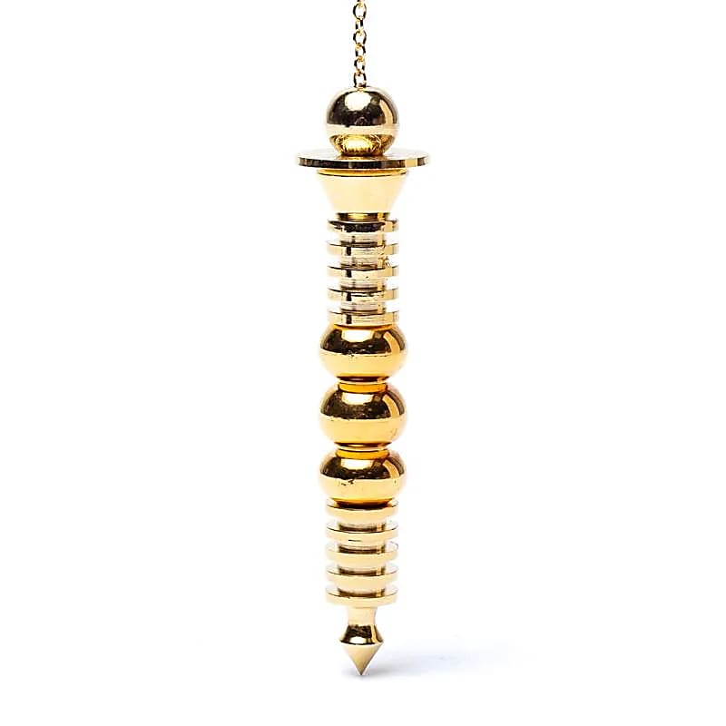 Chambered Pendulum Messing Guldbelagt Flower Of Life - 9 cm