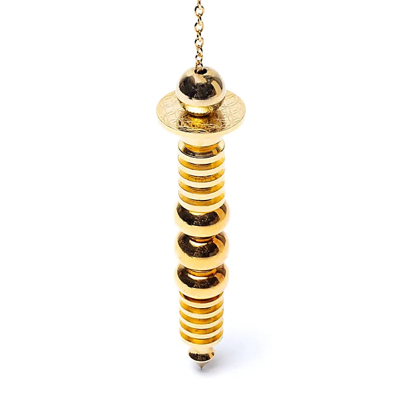 Chambered Pendulum Messing Guldbelagt Flower Of Life - 9 cm