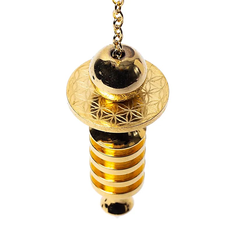 Pendulum Prás Óir Plátáilte Bláth Beatha - 5cm