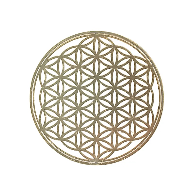 Metal Flower Of Life Sticker Guld 4x - 35cm Set med 2 st