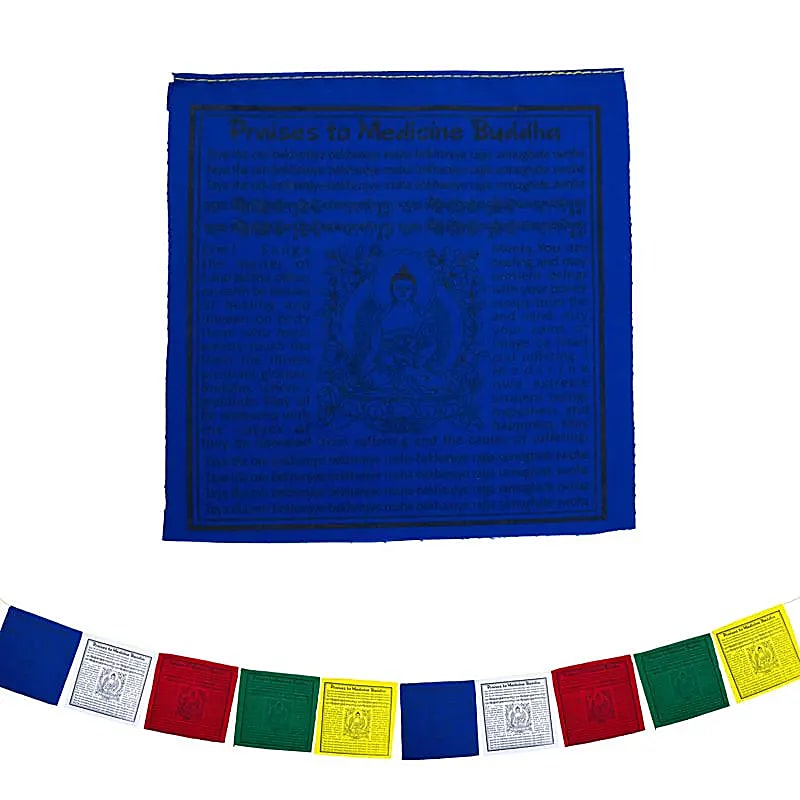 Tibetan Prayer Flags Medicine Buddha --set Of 2 Pcs - 20x20x210cm