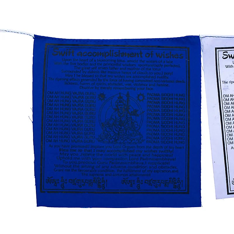 Tibetanske bedeflag Guru Rinpoche --sæt med 2 stk - 20x20x210cm
