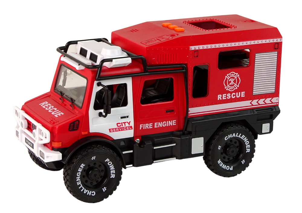 Off-road Vehicle Fire Department Red Opening Doors Sounds Lights