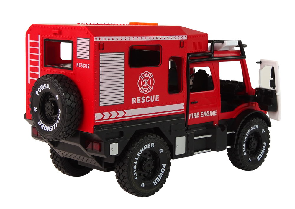 Off-road Vehicle Fire Department Red Opening Doors Sounds Lights