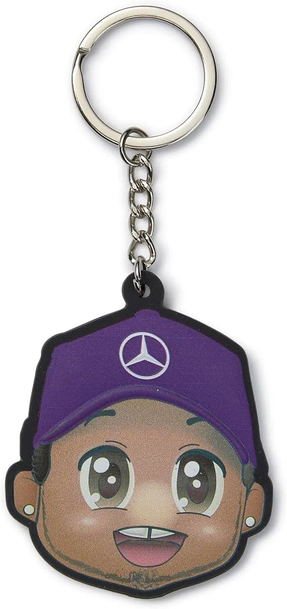 Mercedes Mapf1 Fw Lh Caricature Keyring Neon Yellow