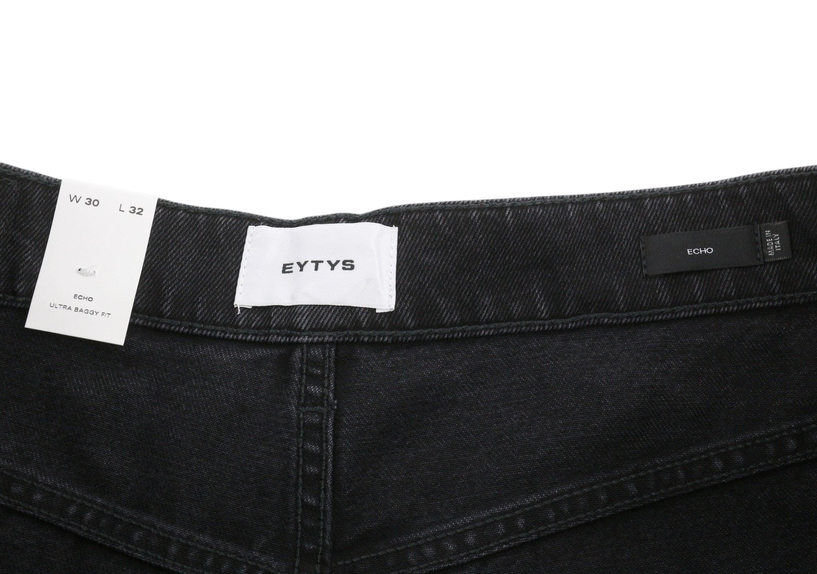 Eytys Echo Sulphur Ultra Baggy Fit Herren Jeansschwarz Faded Unisex RRP370
