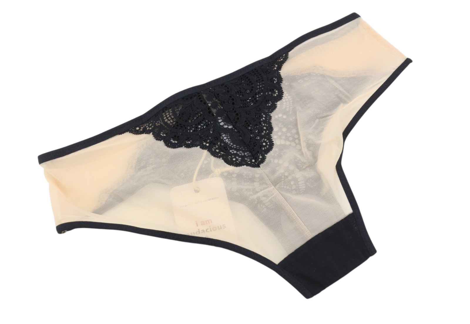 Scandale Le Shorty Sublime-nude A14 Damenhöschen, transparenter Tüll, kontrastierende Spitze