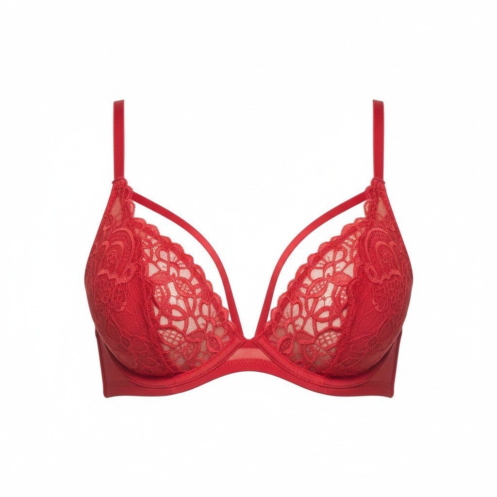 Scandale Plunge In Glamour Lace-wired Women Brared Guipure Laces