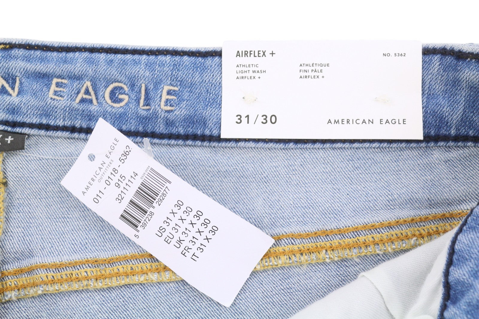 American Eagle Outfitters Airflex+ Athletic Light Wash Men Jeansbue