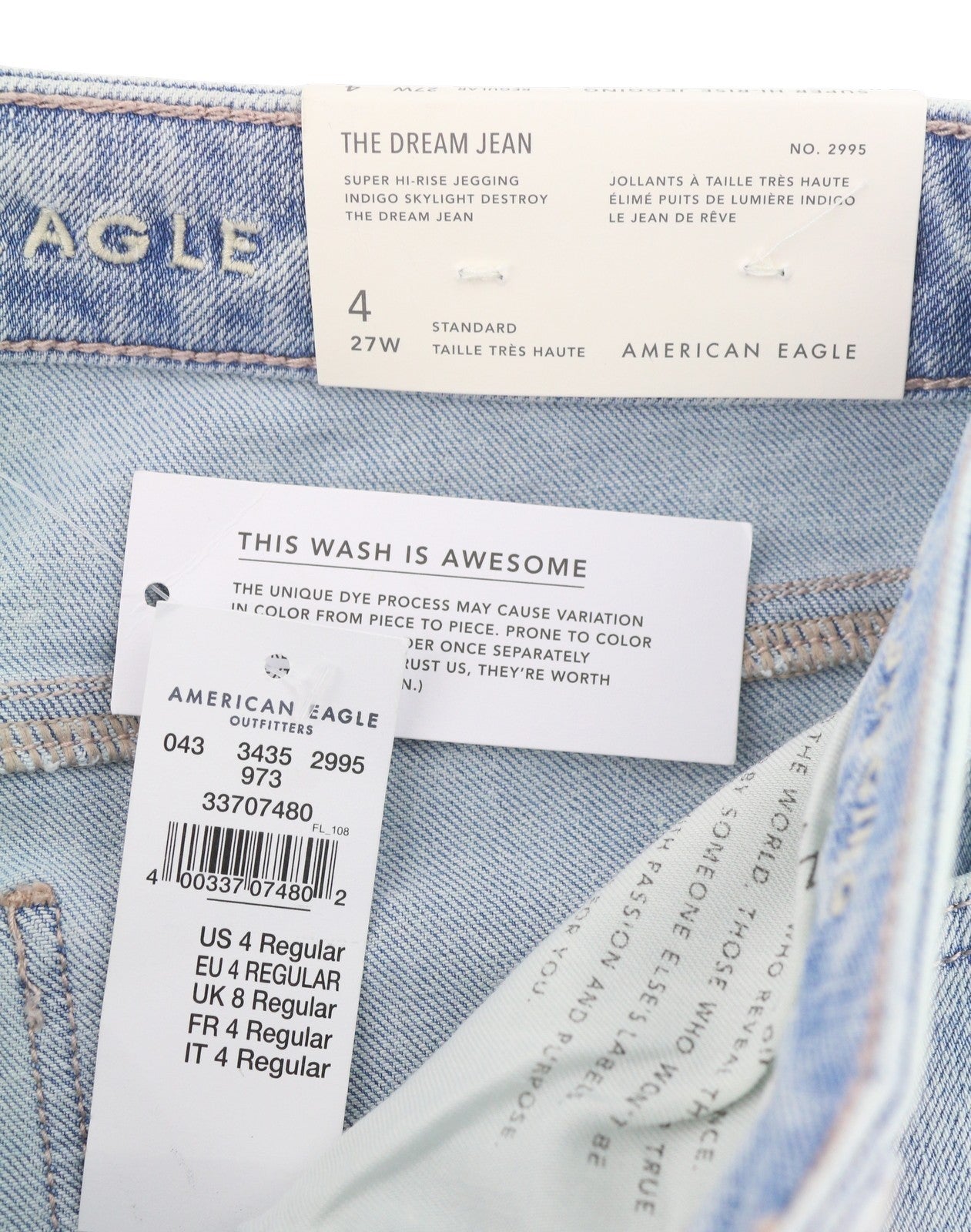 American Eagle Outfitters The Dream Women Jeanshi-rise Skylight Destroy