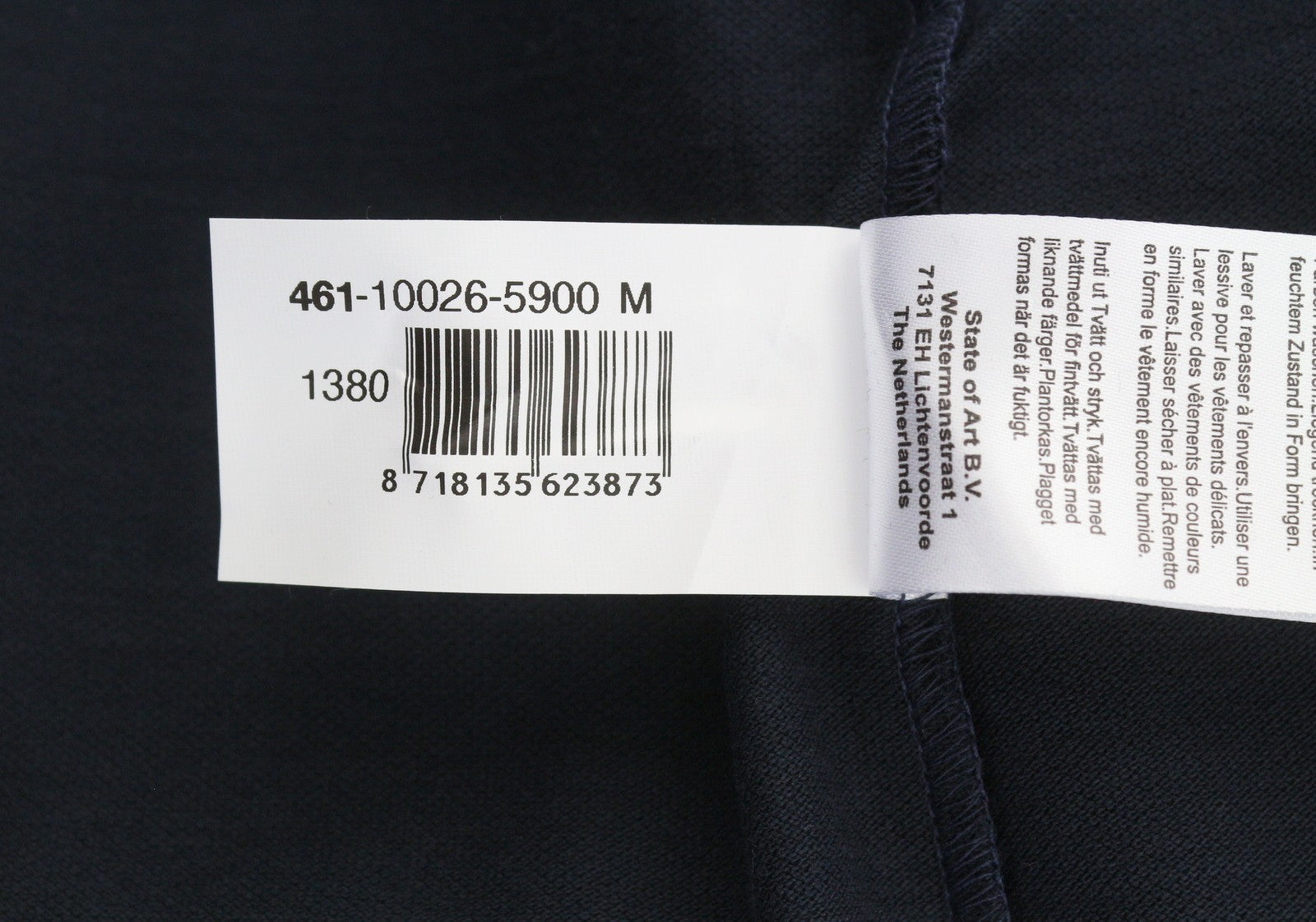 State Of Art Men Polosdark Blue Half Button Cotton Short Sleeved
