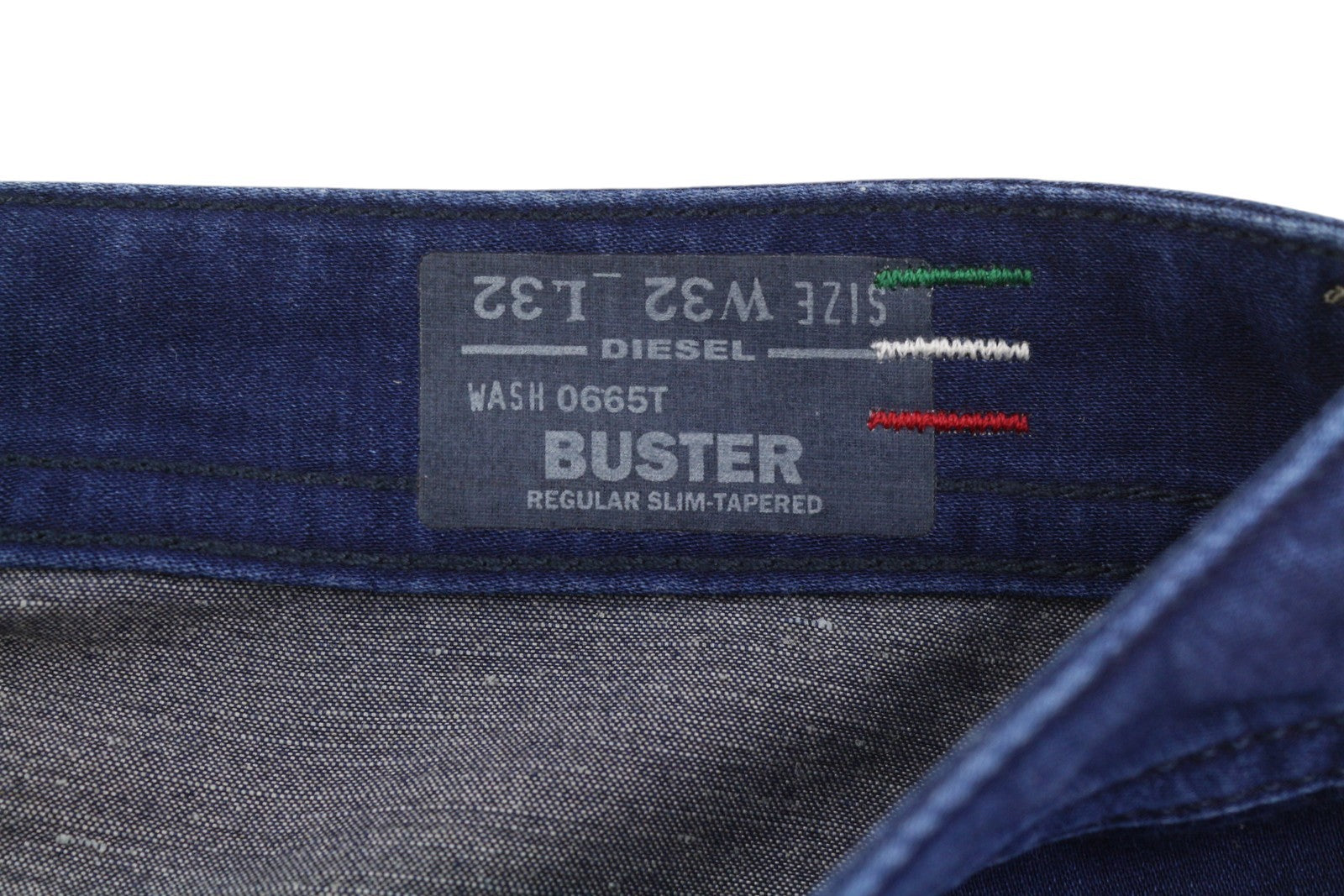 Diesel Buster 0665t Herren Jeansblau Faded Distress Regular Slim Tapered