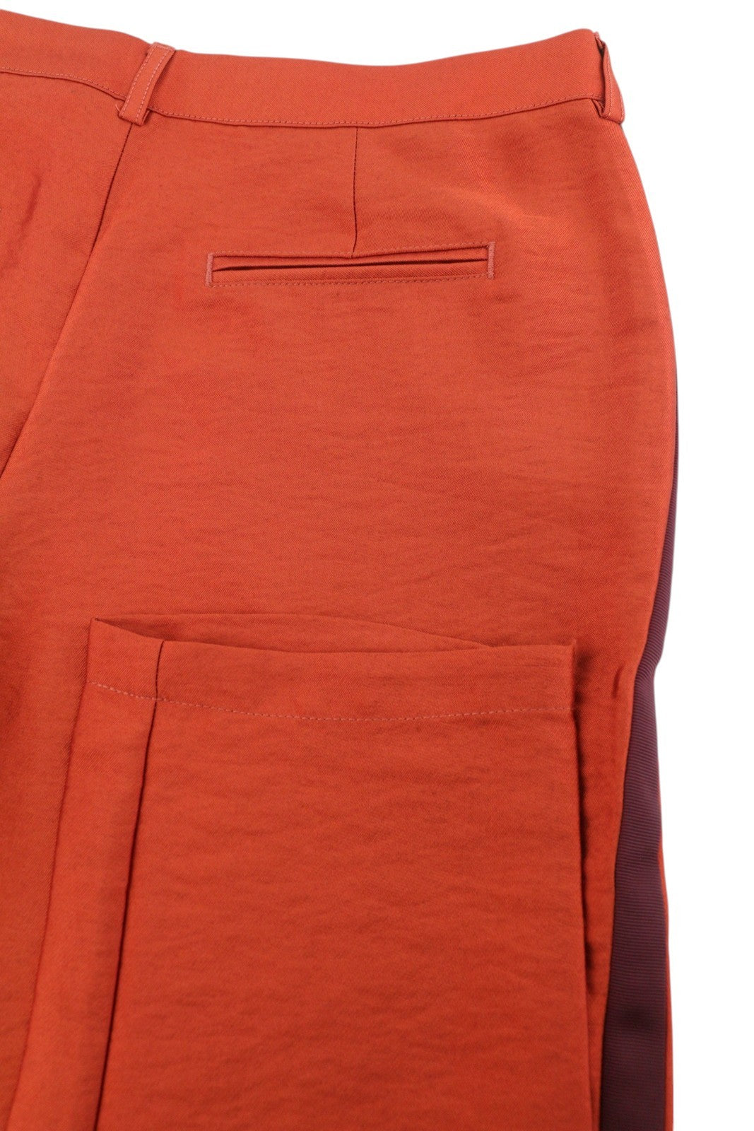 Maison Scotch Women Trousersorange Shiny Look Sideline Zipper Slim Fit