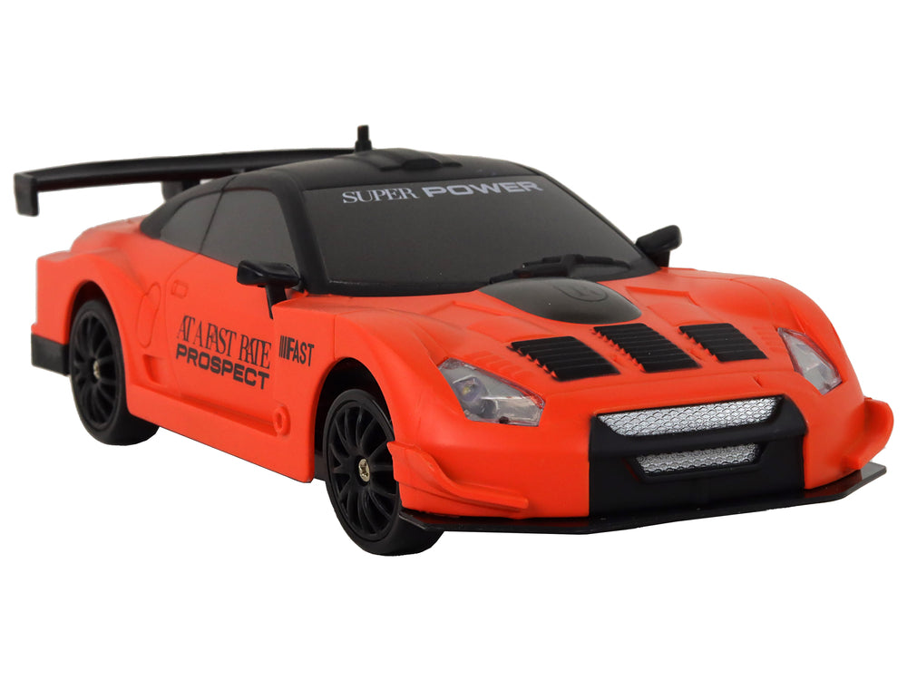 Remote Controlled Sports Car R/c 1:24 Orange Interchangeable Wheels